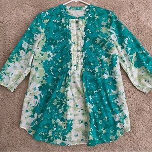 Liz Claiborne Green & White Blouse - tag removed